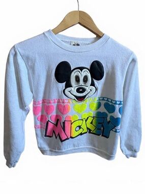 VTG 1980s Mickey Mouse Sweatshirt  w/Pilgrim tag - Made in USA  Youth L/Womens S